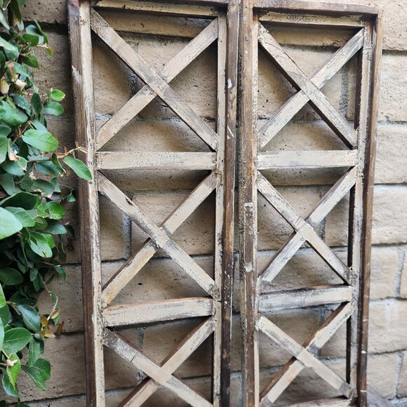 Arch Wood Frame Distress Taupe Shabby Chic Trieste Set of 2, 36" H - Picture 3 of 4